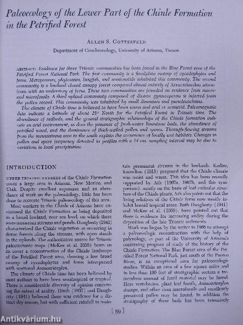 Paleoecology of the Lower Part of the Chinle Formation in the Petrified Forest