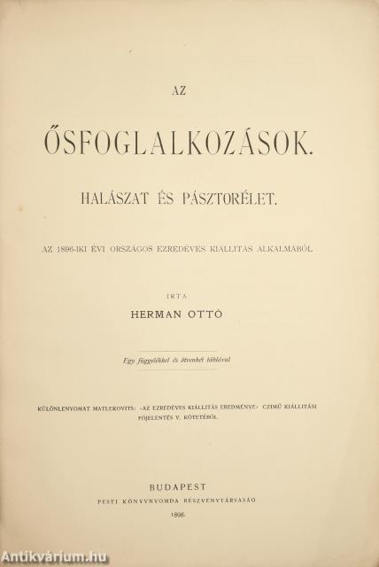 Az ősfoglalkozások (dedikált példány)