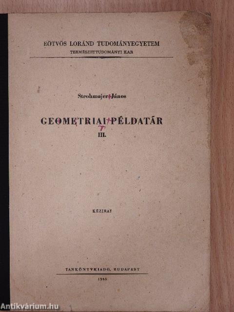 Geometriai példatár III.