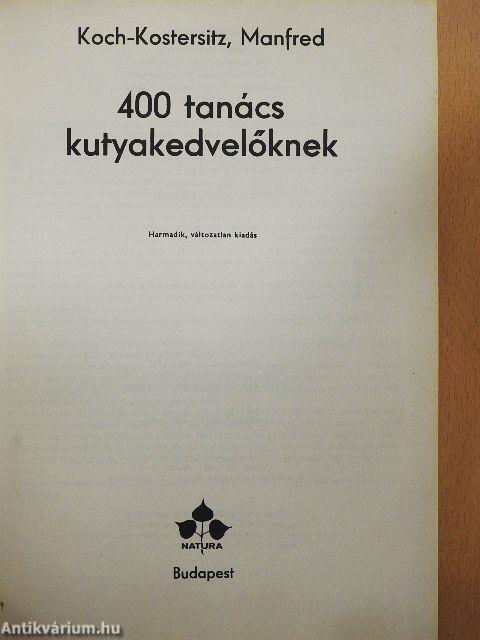 400 tanács kutyakedvelőknek