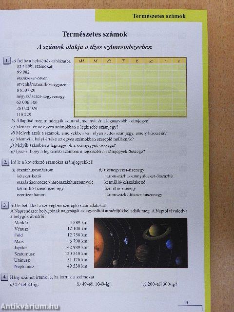 Matematika feladatgyűjtemény 5.