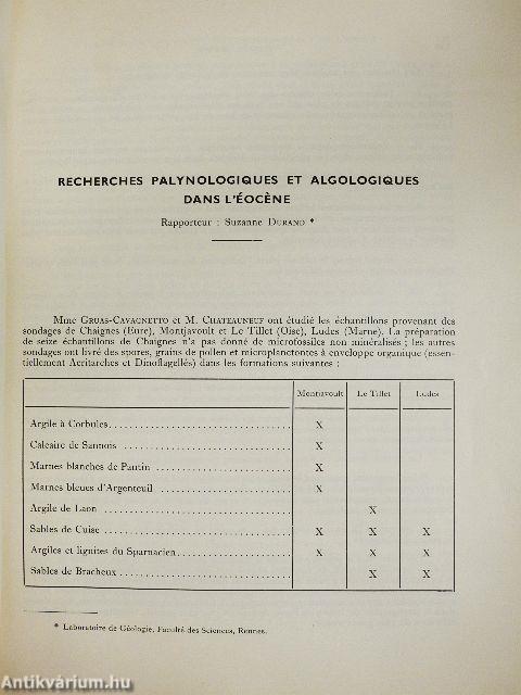 Recherches Palynologiques et Algologiques dans l'Éocéne