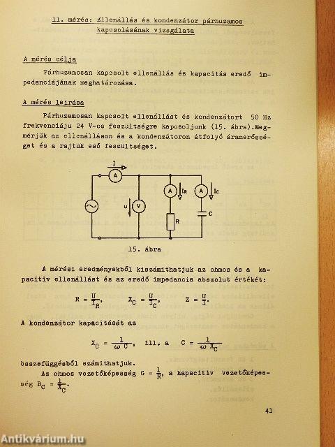 Váltakozóáramú alapmérések 1.