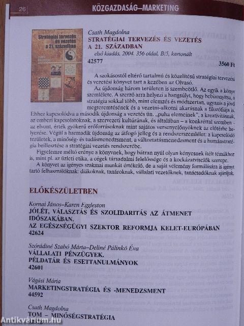 Universitas Felsőoktatási Lektorátus 2004 Katalógus