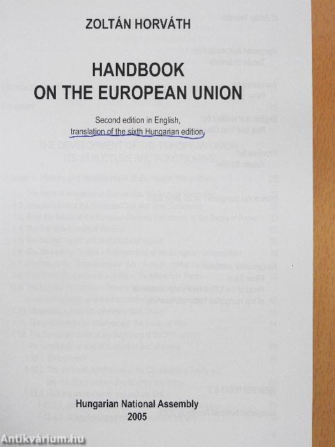 Handbook on the European Union 