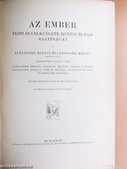 Az ember testi és lelki élete, egyéni és faji sajátságai