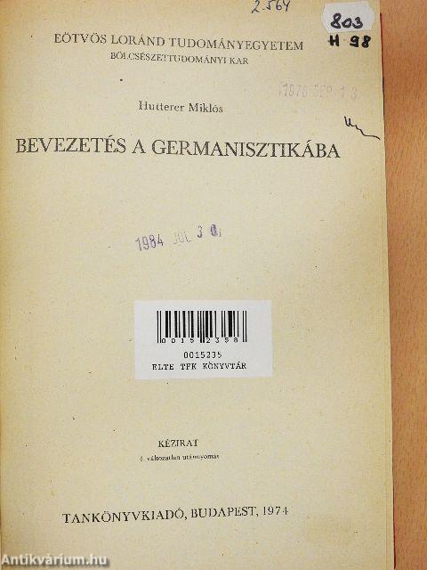 Bevezetés a germanisztikába