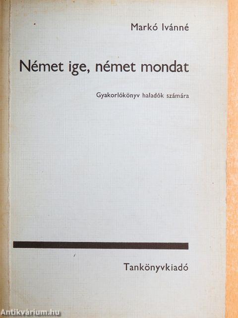 Német ige, német mondat