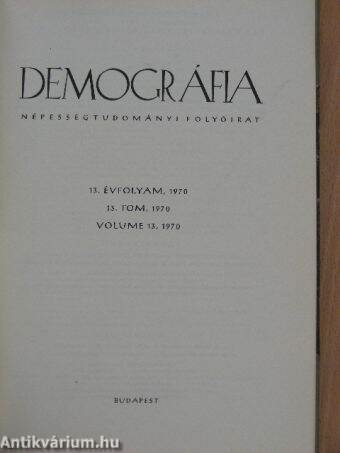 Demográfia 1970/1.-4.