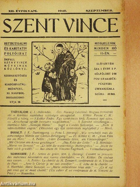 Szent Vince 1940. szeptember