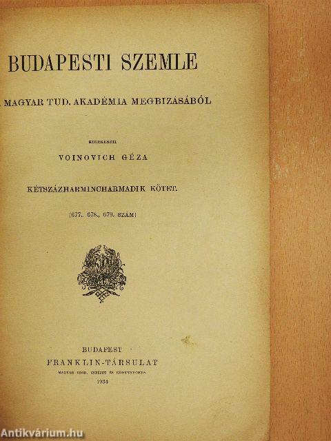 Budapesti Szemle 233. kötet 679. szám