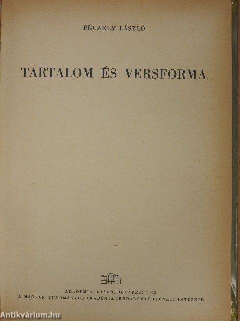 Tartalom és versforma
