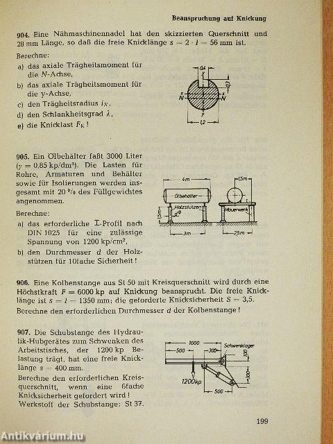 Aufgabensammlung zur Statik, Dynamik, Hydraulik und Festigkeitslehre