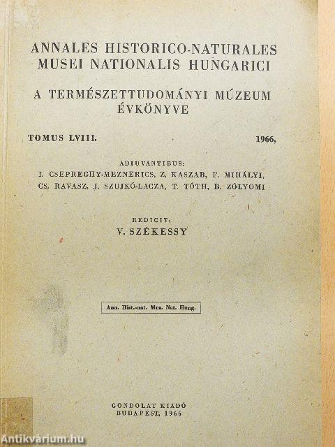 Annales Historico-Naturales Musei Nationalis Hungarici 1966.