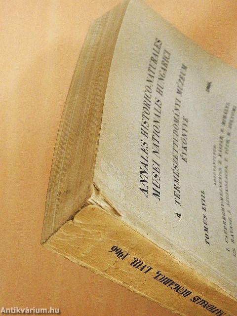 Annales Historico-Naturales Musei Nationalis Hungarici 1966.