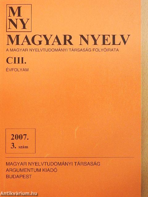 Magyar Nyelv 2007. szeptember