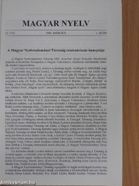 Magyar Nyelv 2005. március