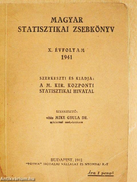 Magyar statisztikai zsebkönyv 1941.