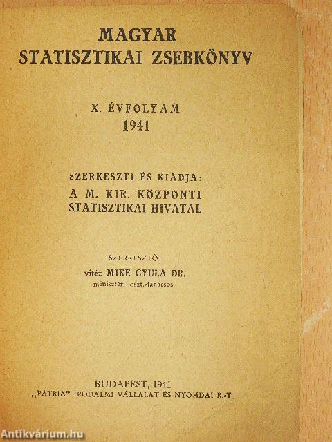 Magyar statisztikai zsebkönyv 1941.