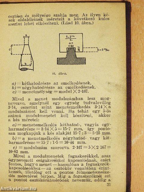 Kézikönyv esztergályosok és marósok részére