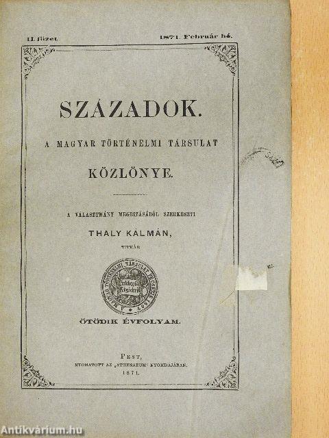 Századok 1871. Február