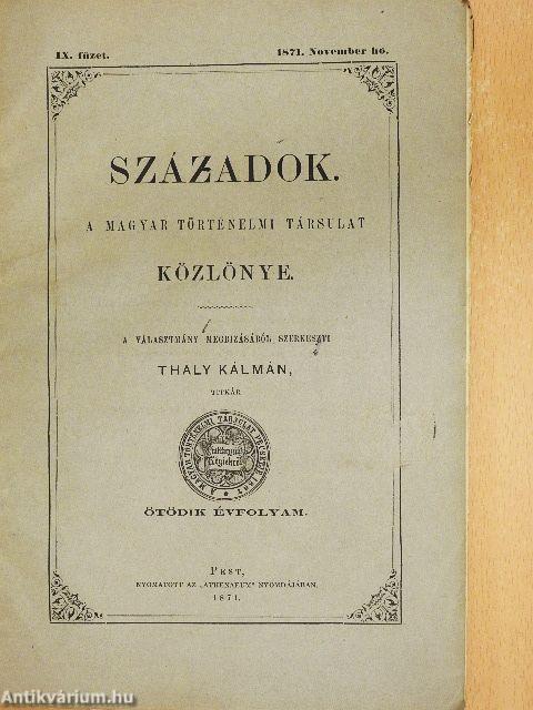 Századok 1871. November