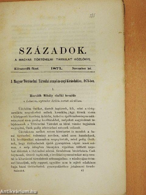 Századok 1871. November