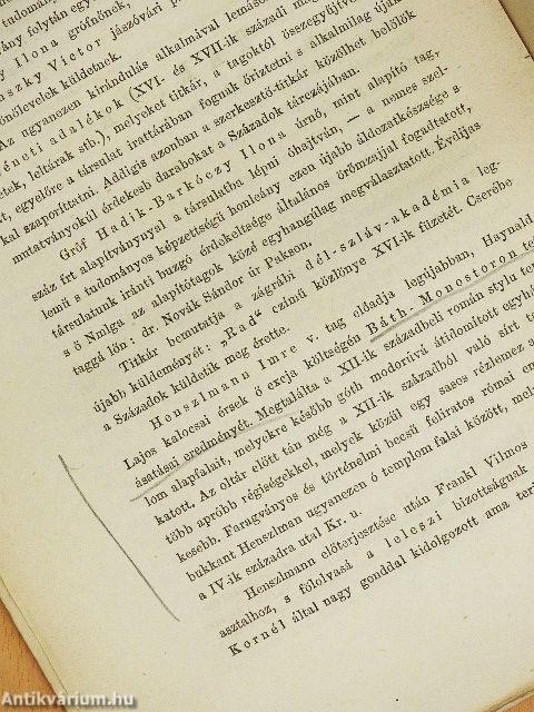 Századok 1871. November