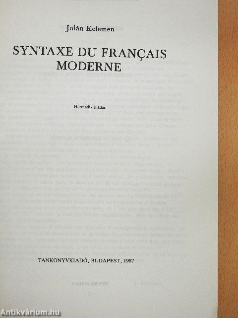 Syntaxe du Francais Moderne