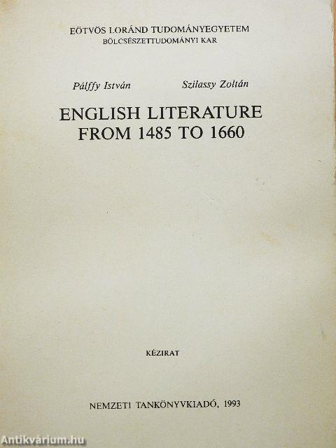 English literature from 1485 to 1660