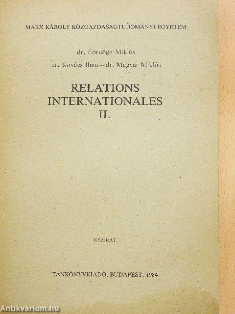 Relations Internationales II.