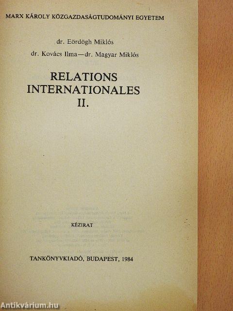 Relations Internationales II.