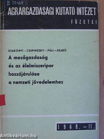 A mezőgazdaság és az élelmiszeripar hozzájárulása a nemzeti jövedelemhez