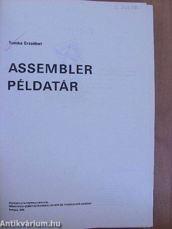 Assembler példatár/Assembler exercises