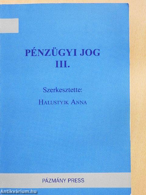 Pénzügyi jog III.