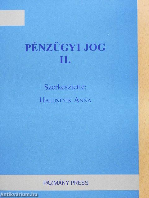 Pénzügyi jog II.