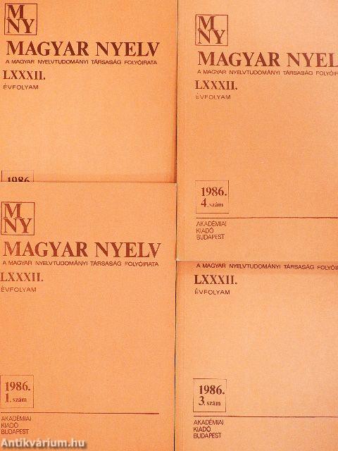 Magyar Nyelv 1986/1-4.