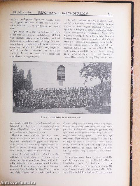 Református Diákmozgalom 1926-1927. szeptember-június