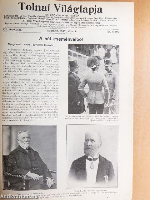 Tolnai Világlapja 1908. (nem teljes évfolyam)