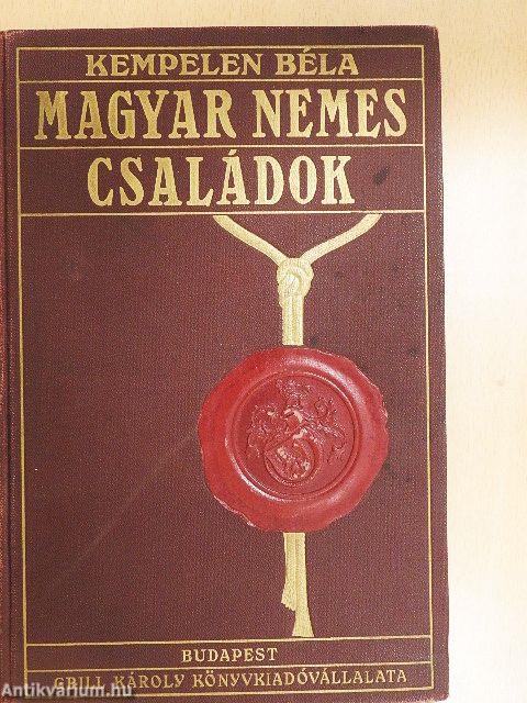 Magyar nemes családok XI. (töredék)