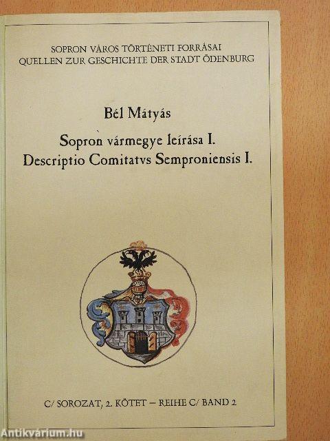 Sopron vármegye leírása I.