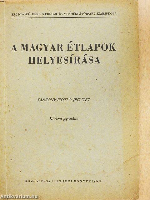 A magyar étlapok helyesírása