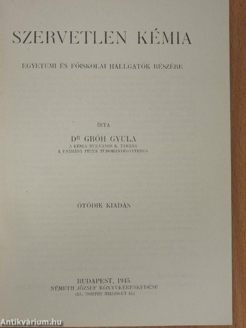 Szervetlen kémia/Szerves kémia