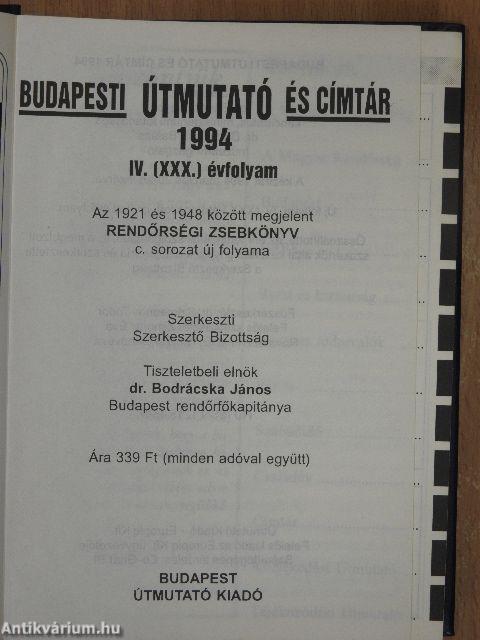 Budapesti útmutató és címtár 1994