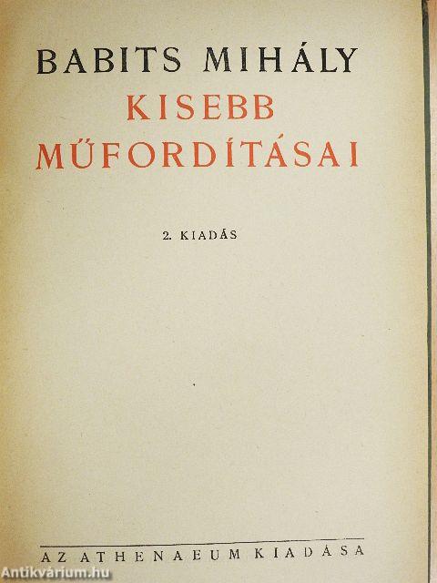 Babits Mihály kisebb műfordításai