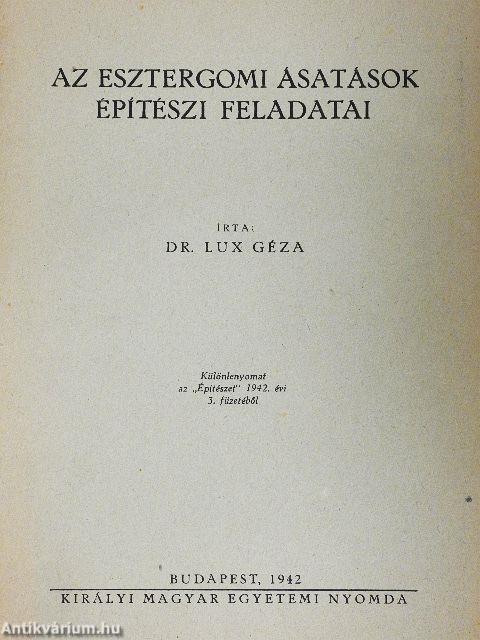 Az esztergomi ásatások építészi feladatai