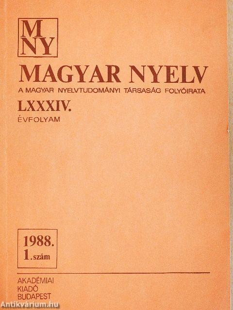 Magyar Nyelv 1988/1-4.