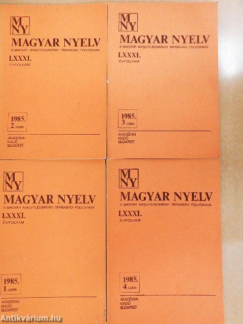 Magyar Nyelv 1985/1-4.