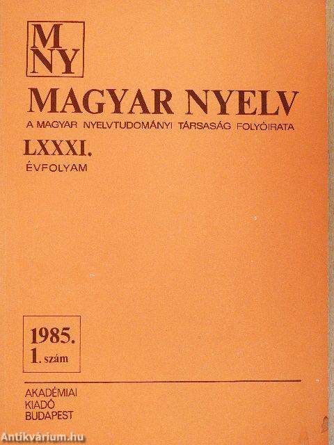 Magyar Nyelv 1985/1-4.