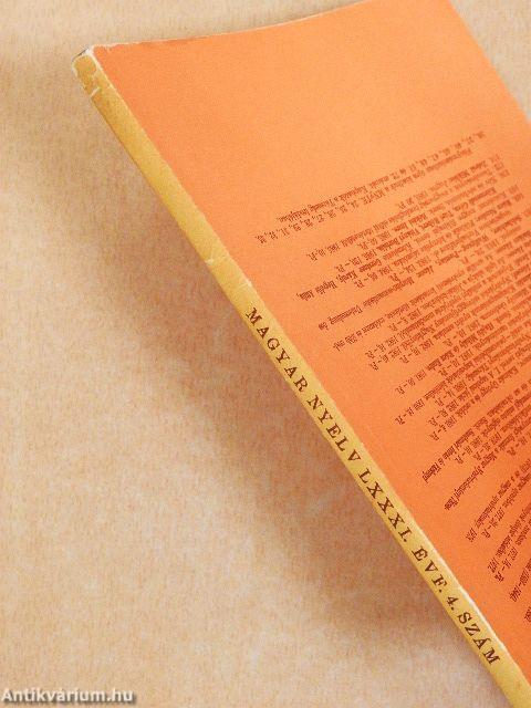 Magyar Nyelv 1985/1-4.